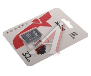 Изображение 1, NT02P500ECO-032G-R Карта памяти 32GB MicroSD class 10 + SD адаптер NETAC