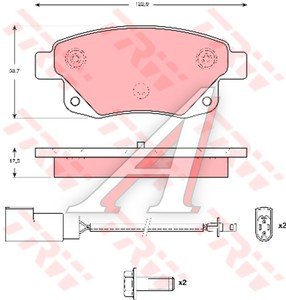 Изображение 4, GDB1725 Колодки тормозные FORD Transit (06-) задние (4шт.) TRW