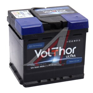 Изображение 1, 6СТ50(0) 55010 Аккумулятор VOLTHOR Ultra 50А/ч обратная полярность