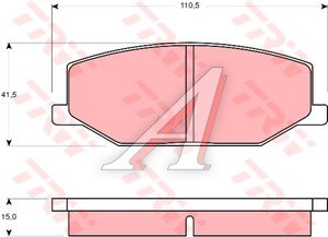 Изображение 3, GDB383 Колодки тормозные SUZUKI Jimny (98-) (4шт.) TRW