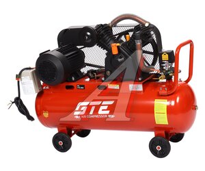 Изображение 1, GTE-MR4090670A Компрессор пневматический 380В 670л/мин. ресивер-90л поршневой ременной GTE