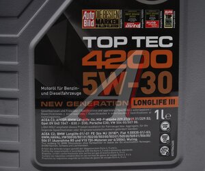 Изображение 4, 8972 Масло моторное TOP TEC 4200 5W30 синт.1л LIQUI MOLY