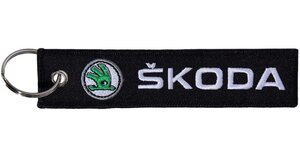 Изображение 2, BMV 091 Брелок "SKODA" ткань, вышивка 13х3см MASHINOKOM