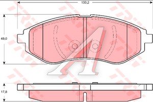 Изображение 3, GDB3330 Колодки тормозные CHEVROLET Aveo передние (4шт.) TRW