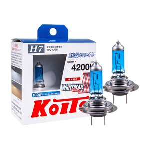 Изображение 1, P0755W Лампа 12V H7 55W PX26d +100% бокс (2шт.) Whitebeam KOITO