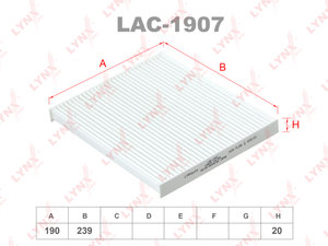 Изображение 1, LAC1907 Фильтр воздушный салона HYUNDAI Tucson (04-), ix35 (10-) LYNX