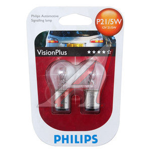 Изображение 2, 12499VPB2 Лампа 12V P21/5W BAY15d +60% блистер (2шт.) VisionPlus PHILIPS