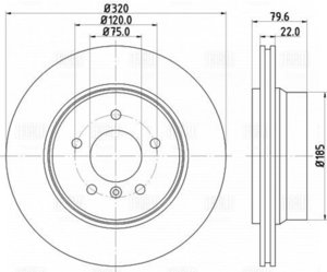 Изображение 3, DF263919 Диск тормозной BMW X3 (E83) (04-) (2.0/3.0) задний (1шт.) TRIALLI