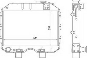 Изображение 2, 3741Ш-1301010-05 Радиатор УАЗ-452, 469 медный 2-х рядный ШААЗ