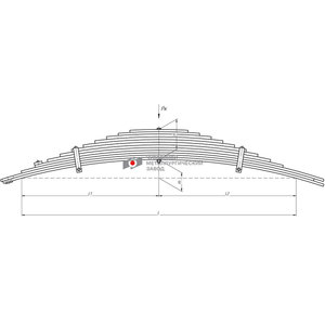 Изображение 1, 901212MZ-2912012 Рессора МАЗ-8378, 83781, 9380, 93801, 93832 задняя (12 листов) полуприцепа L=1654мм ЧМЗ