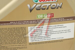 Изображение 2, 15B7FA Масло дизельное VECTON E4/E7 10W40 п/синт.20л CASTROL