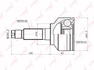 Изображение 2, CO4408 ШРУС наружный KIA Sorento (02-09) LYNX