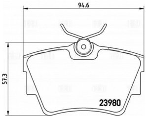 Изображение 2, PF0975 Колодки тормозные RENAULT Trafic (01-) задние (4шт.) TRIALLI