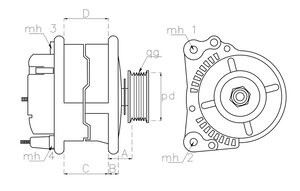 Изображение 5, TT11673 Генератор NISSAN Almera (N16) (80A) TESLA TECHNICS