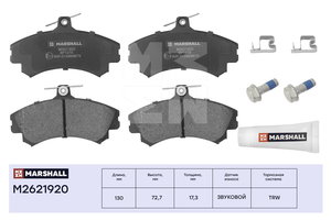 Изображение 1, M2621920 Колодки тормозные MITSUBISHI Colt передние (4шт.) MARSHALL