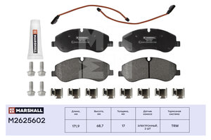 Изображение 1, M2625602 Колодки тормозные FORD Transit (14-) передние (4шт.) MARSHALL