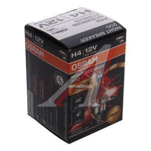 Изображение 3, 64193NB200 Лампа 12V H4 60/55W P43t +200% 4050К Night Breaker 200 OSRAM