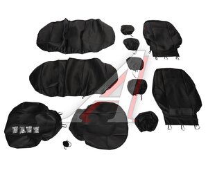 Изображение 1, 11213 Авточехлы универсальные экокожа черные (11 предм.) Ranger Leather CARFASHION