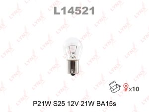 Изображение 1, L14521 Лампа 12V P21W BA15s LYNX