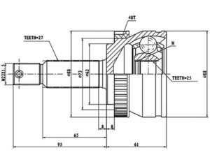 Изображение 1, Z87325R ШРУС наружный HYUNDAI Tucson (04-10) комплект ZIKMAR