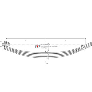Изображение 1, 5340B2-2912012 Рессора МАЗ-5340В2 задняя (4 листа) L=1800мм ЧМЗ