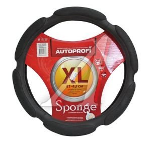Изображение 1, SP-5026 BK (XL) Оплетка руля (XL) 41-43см алькантара спонжевая (6 подушечек) AUTOPROFI