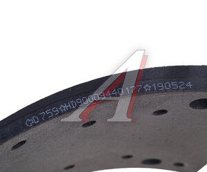 Изображение 3, 81502210540 Накладка тормозной колодки SHAANXI передней нижняя (163х215мм, 12 отверстий) OE