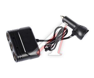 Изображение 2, NO.1680 Разветвитель прикуривателя 3-х гнездовой 12-24V 2USB OLESSON