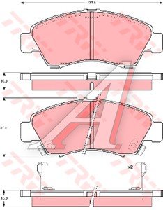 Изображение 3, GDB1164 Колодки тормозные HONDA Civic,  Jazz передние (4шт.) TRW