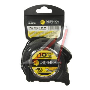 Изображение 1, ER-04210 Рулетка 10м 25мм двухкомпонентный корпус,  магнитный зацеп,  автоблокировка ЭВРИКА