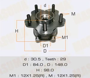 Изображение 6, MW-21503 Ступица NISSAN Teana (08-13) задняя с подшипником MASUMA
