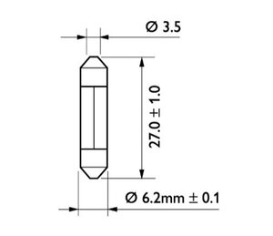Изображение 4, 13818CP Лампа 24V C3W SV6 PHILIPS