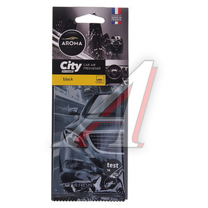 Изображение 1, 92667 Ароматизатор подвесной пластина (black) "City" AROMA CAR