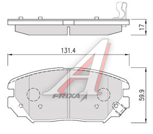 Изображение 1, S1H17 Колодки тормозные HYUNDAI Sonata NF (04-) передние (4шт.) FRIXA