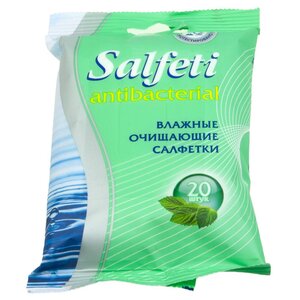 Изображение 1, SF-80967 Салфетка влажная антибактериальная 20х15см в мягкой упаковке 20шт. Salfeti АВАНГАРД