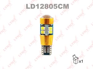 Изображение 1, LD12805CM Лампа светодиодная 12V W5W T10 W2.1x9.5d 6200K CANbus LYNX