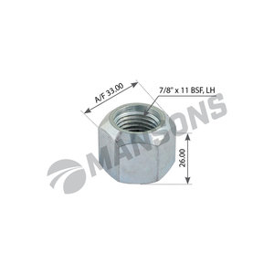 Изображение 1, WN315 Гайка колеса FRUEHAUF ROR (7/8" h-26/ SW33) MANSONS