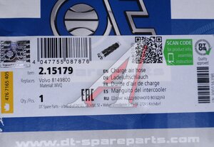 Изображение 4, 2.15179 Патрубок VOLVO FH12 интеркулера DT