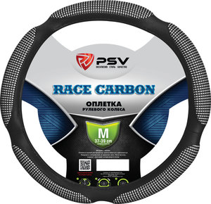 Изображение 1, 120062 Оплетка руля (M) RACE CARBON черная PSV