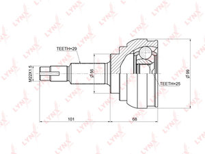Изображение 1, CO3676 ШРУС наружный NISSAN Teana (08-13) комплект LYNX