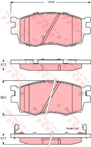 Изображение 2, GDB3420 Колодки тормозные HYUNDAI Accent KIA Rio (05-) передние (4шт.) TRW