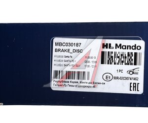 Изображение 6, MBC030187 Диск тормозной HYUNDAI Santa Fe (06-) передний (1шт.) MANDO