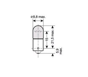 Изображение 4, 3886X Лампа 12V 6W BA9s Minixen OSRAM