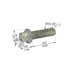 Изображение 1, 600.082 Болт SAF крепления диска тормозного (M18x1.5x65) MANSONS