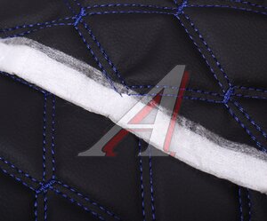 Изображение 4, KP14 Экокожа черная/синяя "двойной ромб" 10м рулон FOR CARS