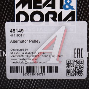 Изображение 4, 45149 Шкив FORD Fiesta (98-) генератора MEAT&DORIA