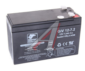 Изображение 1, 6СТ7,2 GIV 12-7,2 Аккумулятор BANNER GIV 7.2А/ч
