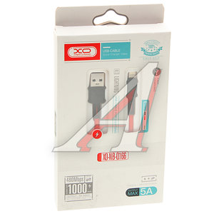 Изображение 2, NB-Q166 Red Кабель iPhone (5-) 5A 1м красный XO