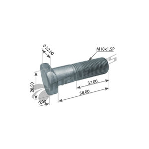 Изображение 3, 400.601 Шпилька колеса MAN LE, L2000, TGL (M18х1.5х34х58) MANSONS