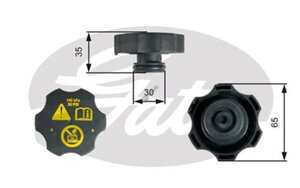 Изображение 5, RC249 Крышка бачка расширительного CHEVROLET Aveo (T300), Cruze OPEL Astra J, Insignia GATES
